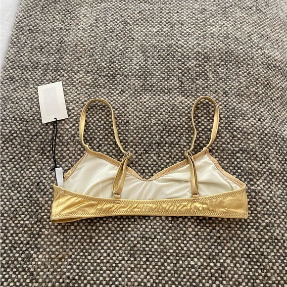 Solid and striped gold bikini top - Picture 3 of 3